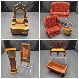 Photo of Vintage Miniature Dollhouse Furniture Lot