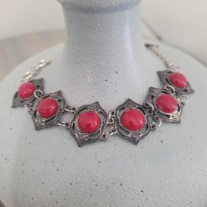 Photo of Costume Jewelry - Red And Silver Bracelet