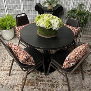 Photo of Black Table and four Chairs-PRICE REDUCED!
