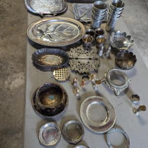 Photo of Silver Plated Serving Dishes & Pewter Dishes
