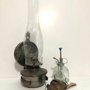 Photo of LOT 57U: Vintage Kaadan Ltd Oil Lamp, Glass Oil Can & More