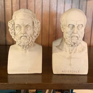 Photo of LOT 115: Its all Greek to Me - Busts of Homer and Atistotle Book End Set