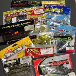 Photo of LOT 109B: Artificial Plastic Fishing Baits - Zoom, Yum, Power Bait and More