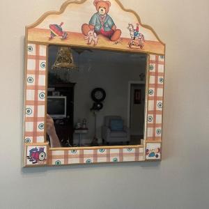 Photo of Adorable Kindergarten Plus mirror. 19” x 16” ready to hang wooden . $30.