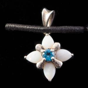 Photo of SS opal/blue topaz pendant