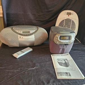 Photo of Phillips and Sony CD Players/Radios and a Feature Comforts Heater (G-DW)