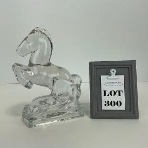 Photo of -300- LE SMITH | Clear Glass Horse Bookend Figure