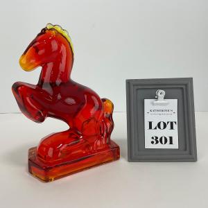 Photo of -301- LE SMITH | Red Amberina Rearing Horse Bookend Figure