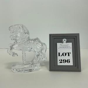 Photo of -296- WATERFORD | Clear glass 1997 Carousel Horse Ireland Figure | Marked