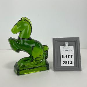 Photo of -302- LE SMITH | Rearing Horse Green Bookend Figure
