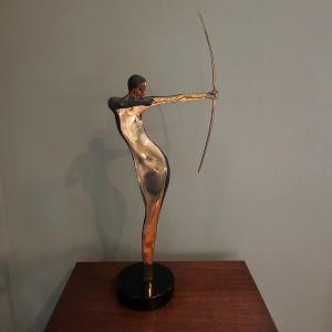 Photo of Bronze 'Straight Arrow' Signed/Numbered Claire Moy Sculpture (LR-JS)