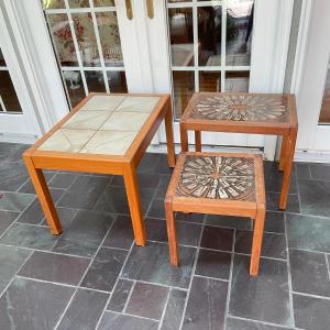 Photo of Gangso MCM Tile Topped End Table plus Table Set (SR-SS)