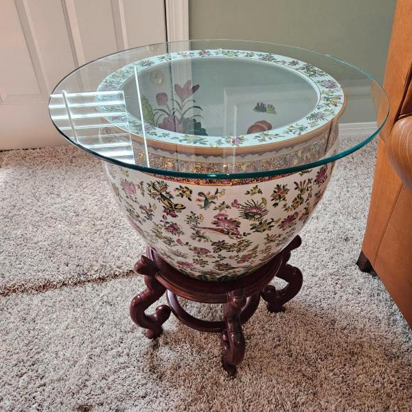 Photo of Chinese Ceramic Fish Bowl Side Table (BLR-DW)