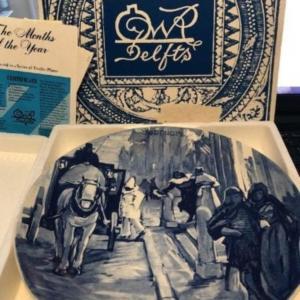 Photo of Delfts Month of the Year “February” Large Collectors Plate in VG Condition.