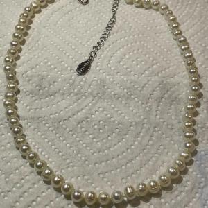 Photo of Vintage Dainty LUPERLA REAL Freshwater Pearl Necklace 17-19" Long w/Nice White C