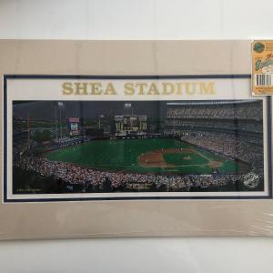 Photo of Twilight At Shea Print by Andy Jurinko. Bill Goff Inc. Matted Ballparks Series. 