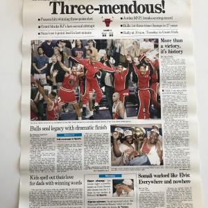 Photo of Chicago Bulls Three-Mendous! Chicago Tribune Poster