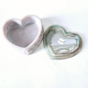 Photo of White & Green Swirl Heart Box