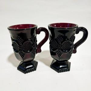 Photo of Vintage Avon Cape Cod Collection Victorian Revival Glass Mugs