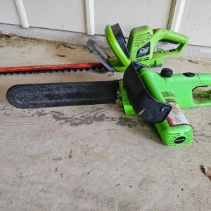 Photo of 14" Electric Chainsaw and 22" Electric Hedge Trimmer