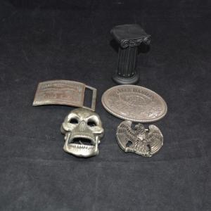 Photo of Lot of 4 Metal Belt Buckles