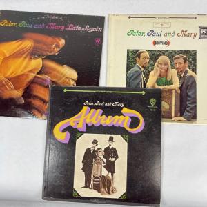 Photo of PETER, PAUL, & MARY lot of 3 vintage Vinyl Record Albums Late Again, Moving, Sel