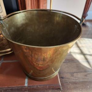 Photo of Heavy Brass Bucket 10" tall 12" diameter