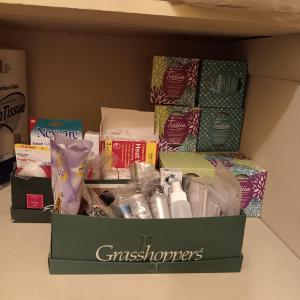 Photo of 8 BOXES OF KLEENEX, WOUND CARE & TRAVEL SIZE CONTAINERS/TOILETRIES