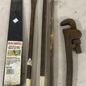 Photo of 249 ~ 5 Pieces ~ Misc Tools ~ Monkey Wrench ~ Lug Wrench/Tire Tool ~ Pull Bar ~ 