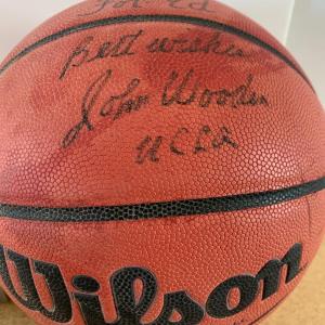 Photo of John Wooden UCLA Signed Basketball