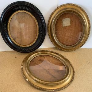Photo of Antique Oval Wood Picture Frames Lot