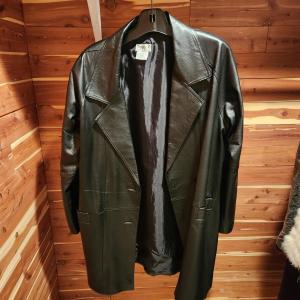 Photo of Black Leather Coat Size M Tribeca Studio