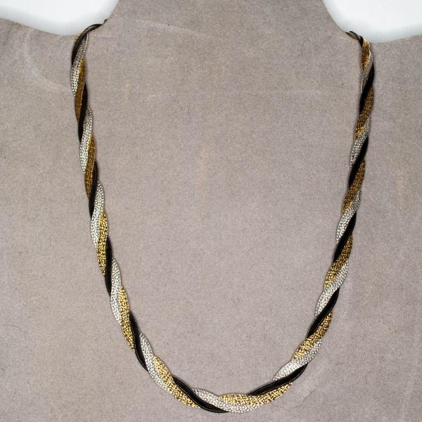 Photo of SS braided tri-color reversible necklace