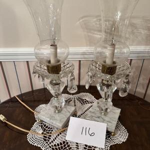Photo of Vintage Electric Glass Crystal lamps