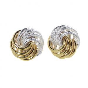 Photo of SS/gold-clad 2-tone earrings