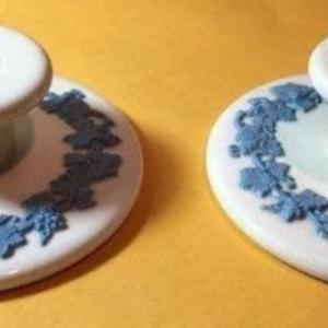 Photo of 1-Pair of Vintage Wedgwood Candle Holders Preowned from an Estate as Pictured. (
