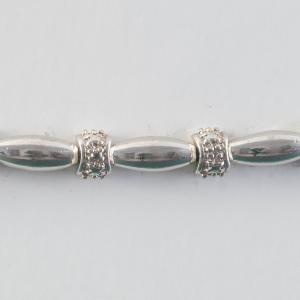 Photo of Platinum-clad SS bracelet with diamond accents