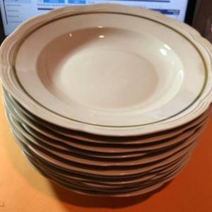 Photo of 12 Vintage Bareuther Bavarian Wide China Soup Dishes 9.5" Diameter in VG Conditi