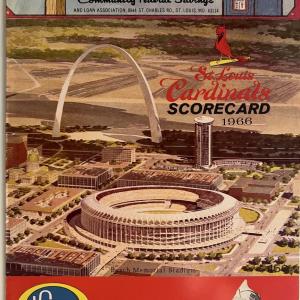 Photo of St Louis Cardinals 1966 scorecard. 8x11 inches