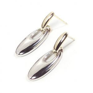 Photo of SS/14kt oval dangle earrings