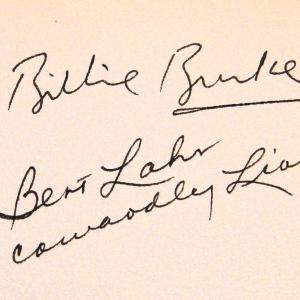 Photo of The Wizard of Oz Billie Burke & Bert Lahr signature slip 