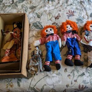 Photo of Lot of Raggedy Ann and Ethnic Dolls