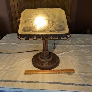 Photo of Vintage Bronze Tone Bankers Lamp