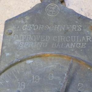 Photo of C. Forschners Improved Circular Spring Balance scale weigh 60 lbs S-C36