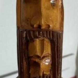 Photo of VINTAGE HAND CARVED JAMAICAN FOLK ART WALKING CANE/STICK, 45" TALL PEREOWNED IN 