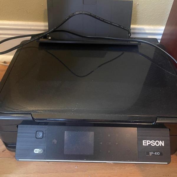 Photo of Epson Expression XP-410 Wireless Color All-in-One Inkjet Printer & ink cartridge