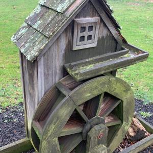 Photo of Handmade Wood Gristmill Yard Decor