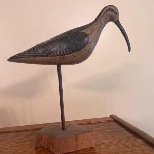 Photo of Signed, William E. Kirkpatrick - Carved Shorebird Bird Decoy