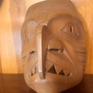 Photo of Dalbert (Alex) Weir(b. 1939-40, Haida Gwaii), Haida Shark Mask