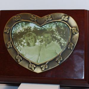Photo of Dark Wood Jewelry Box with Mirror 8" x 6" x 5"